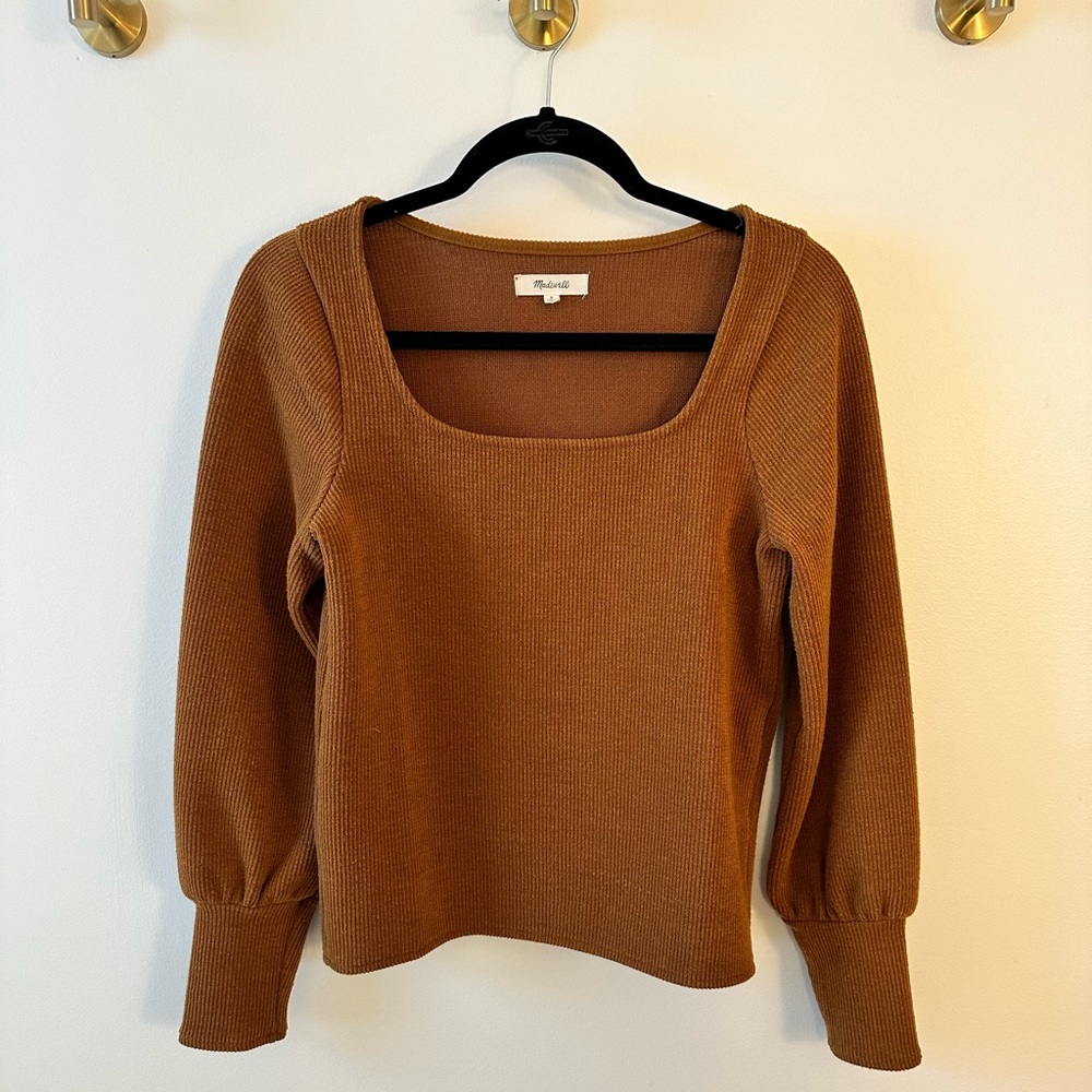 Madewell Ottoman Ribbed Square Neck Top